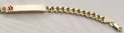 14k Yellow Men's Gold Curb Chain Medical Id Bracelet